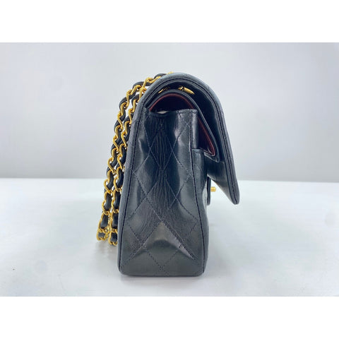 CHANEL Lambskin Matelasse25 Double Flap Shoulder Bag black WS31628