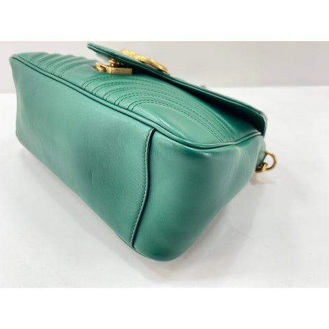 GUCCI Leather 2WAY GG Marmont Handbag green WS31629