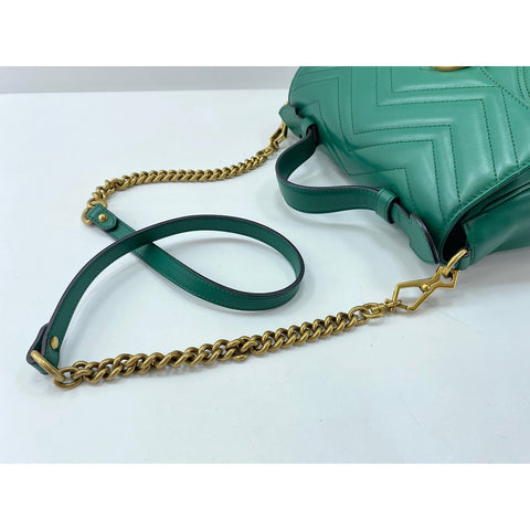 GUCCI 2WAY GG Marmont Handbag green WS31629