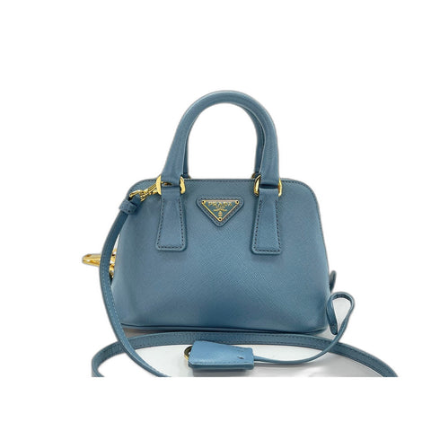 PRADA 2WAY Promenade Handbag blue WS31640