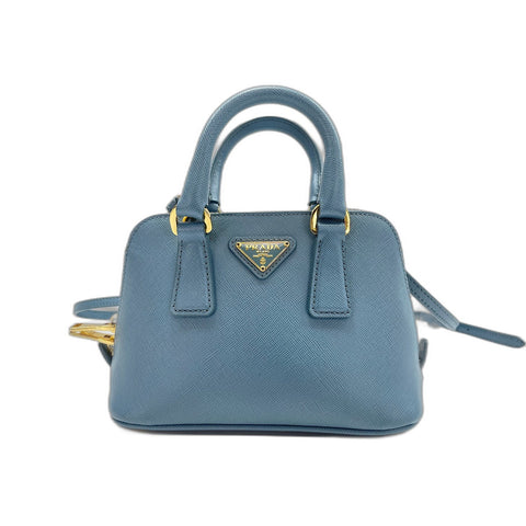 PRADA 2WAY Promenade Handbag blue WS31640