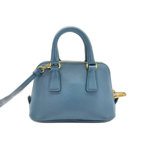 PRADA 2WAY Promenade Handbag blue WS31640