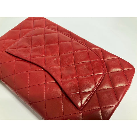 CHANEL Matelasse Shoulder Bag lambskin Red WS31645