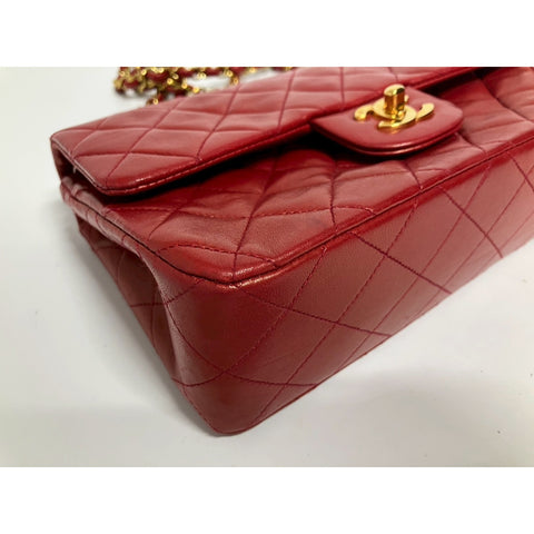 CHANEL Matelasse Shoulder Bag lambskin Red WS31645