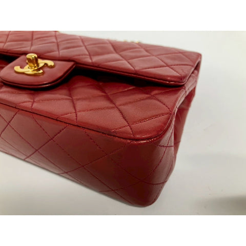 CHANEL Matelasse Shoulder Bag lambskin Red WS31645