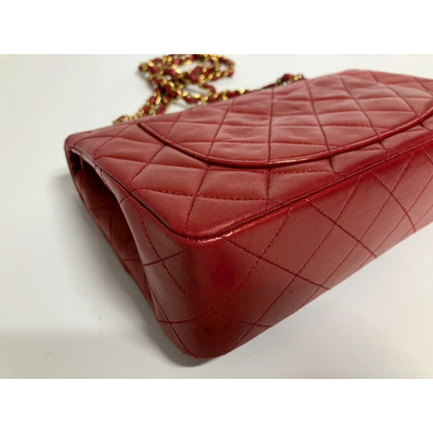 CHANEL Matelasse Shoulder Bag lambskin Red WS31645