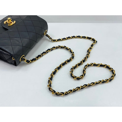 CHANEL Lambskin Mini Matelasse Shoulder Bag black WS31648