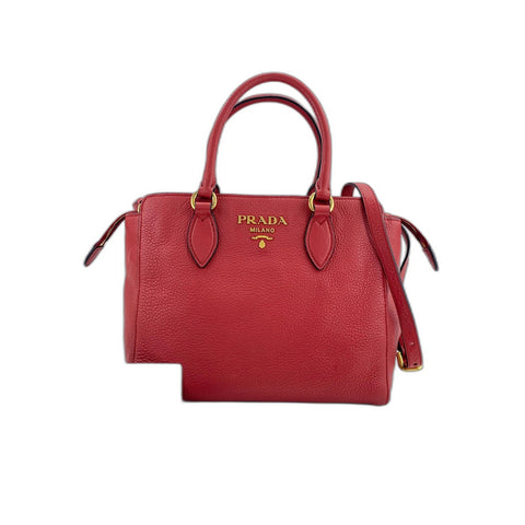 PRADA 2WAY Handbag Red WS31652