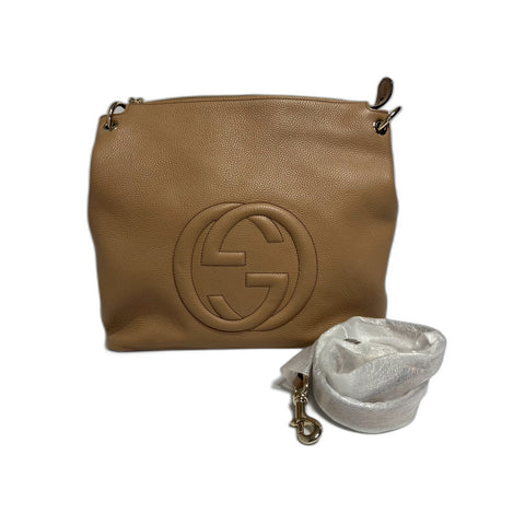 GUCCI 2WAY Soho Handbag leather Brown WS31663