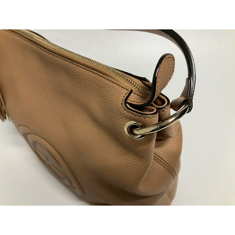 GUCCI 2WAY Soho Handbag leather Brown WS31663