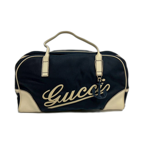 GUCCI Handbag Nylon Navy WS31666