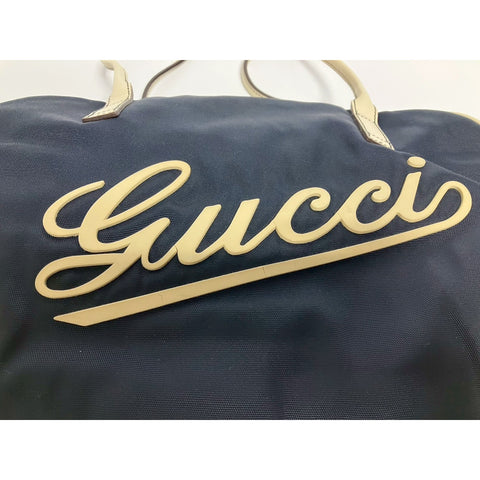GUCCI Handbag Nylon Navy WS31666