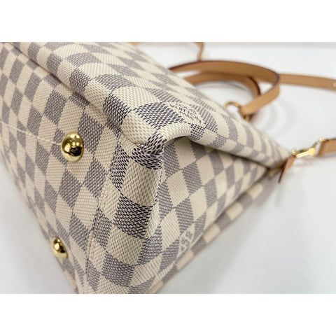 LOUIS VUITTON Damier Azur 2WAY Limington Handbag white WS31672