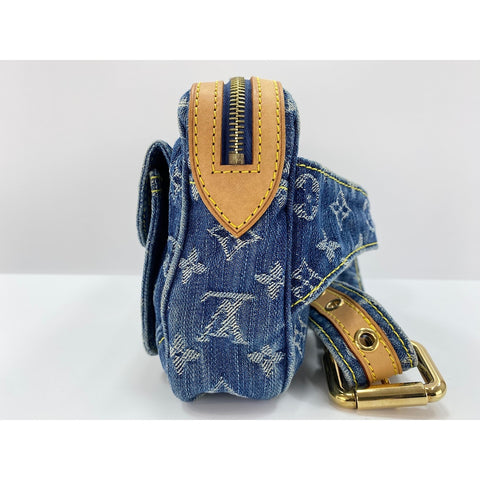 LOUIS VUITTON Monogram Denim Bum Bag Umhängetasche blau WS31675