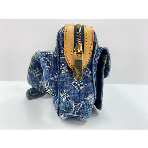 LOUIS VUITTON Monogram Denim Bum Bag Umhängetasche blau WS31675