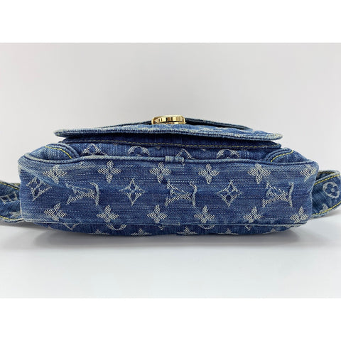 LOUIS VUITTON Monogram Denim Bum Bag Umhängetasche blau WS31675