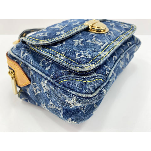 LOUIS VUITTON Monogram Denim Bum Bag Umhängetasche blau WS31675