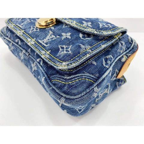 LOUIS VUITTON Monogram Denim Bum Bag Umhängetasche blau WS31675