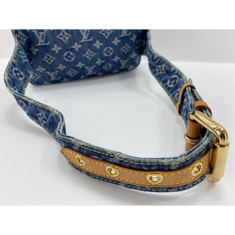 LOUIS VUITTON Monogram Denim Bum Bag Umhängetasche blau WS31675