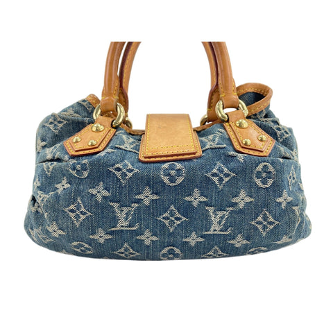 LOUIS VUITTON Monogram Denim Pretty Handbag blue WS31676