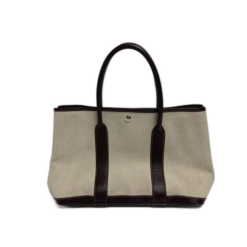 HERMES Garden party Handbag Tower ash Brown WS31679
