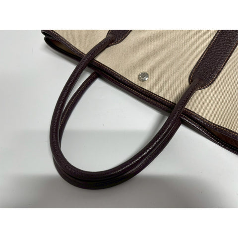 HERMES Garden party Handbag Tower ash Brown WS31679