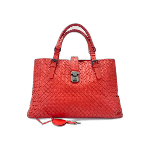 BOTTEGAVENETA Leather Roman Medium Handbag Red WS31686