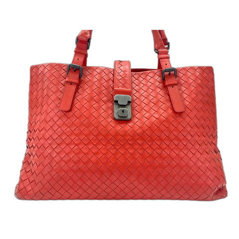 BOTTEGAVENETA Leather Roman Medium Handbag Red WS31686
