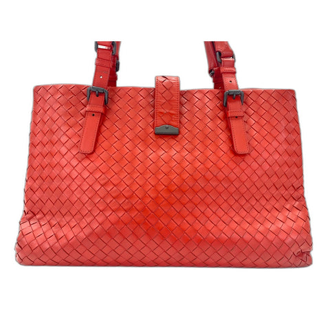 BOTTEGAVENETA Leather Roman Medium Handbag Red WS31686