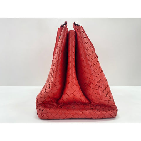 BOTTEGAVENETA Leather Roman Medium Handbag Red WS31686