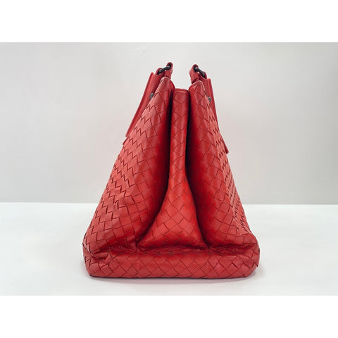 BOTTEGAVENETA Leather Roman Medium Handbag Red WS31686