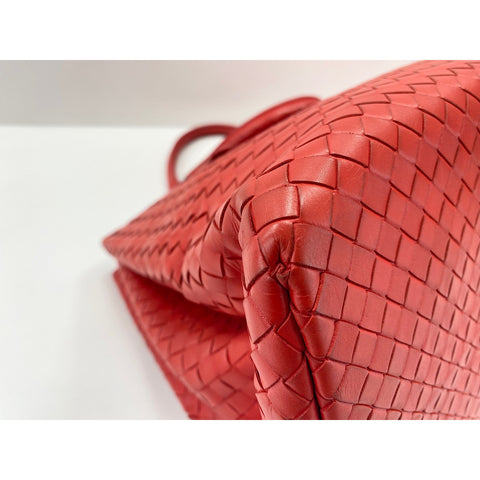 BOTTEGAVENETA Leather Roman Medium Handbag Red WS31686