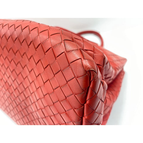 BOTTEGAVENETA Leather Roman Medium Handbag Red WS31686
