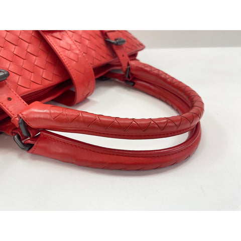 BOTTEGAVENETA Leather Roman Medium Handbag Red WS31686
