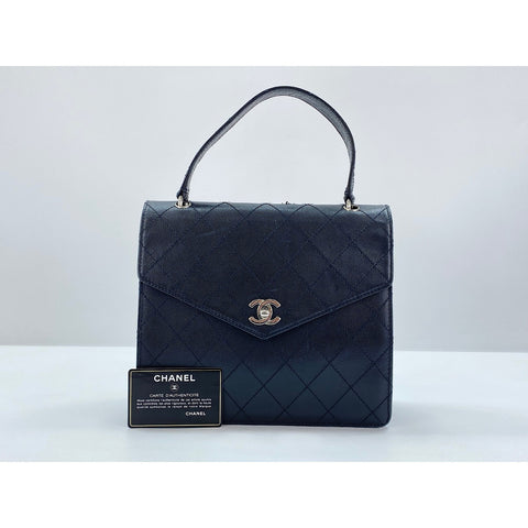 CHANEL Caviar skin Matelasse Handbag black WS31687