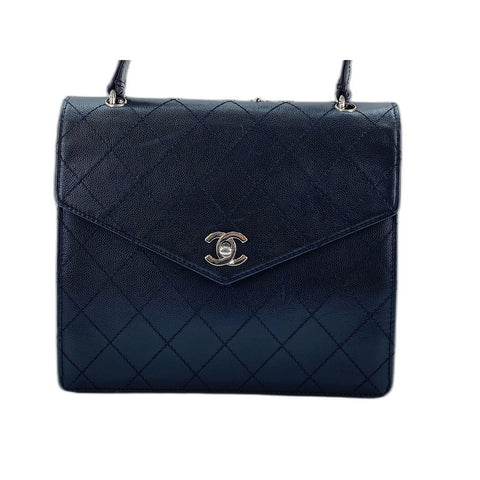 CHANEL Caviar Skin Matrasse Handbag black WS31687