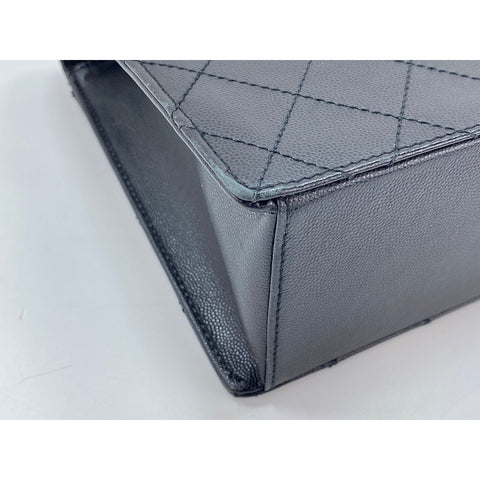 CHANEL Caviar skin Matelasse Handbag black WS31687