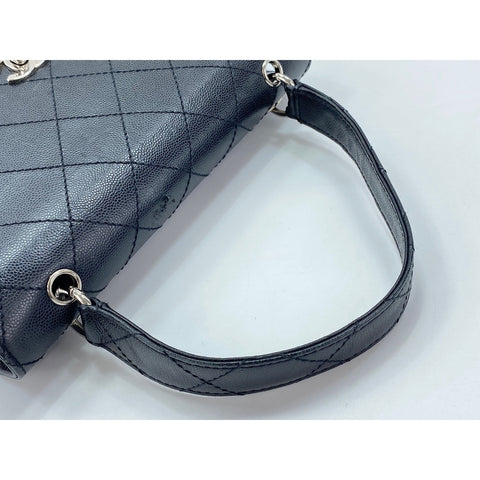 CHANEL Caviar skin Matelasse Handbag black WS31687