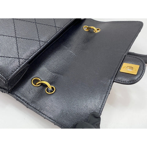 CHANEL Caviar skin Matelasse Shoulder Bag black WS31688