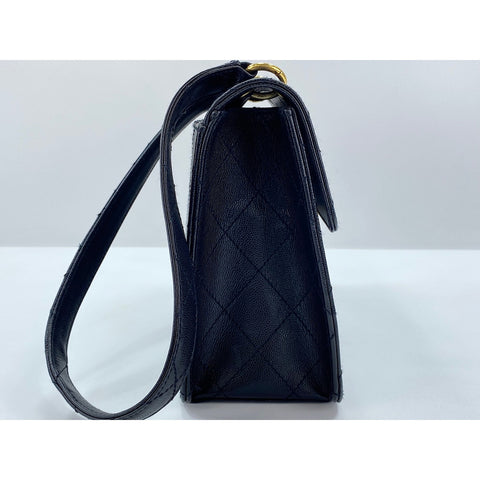 CHANEL Caviar skin Matelasse Shoulder Bag black WS31688