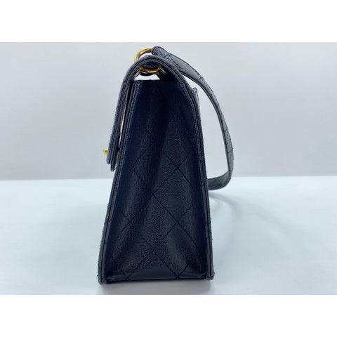 CHANEL Caviar skin Matelasse Shoulder Bag black WS31688