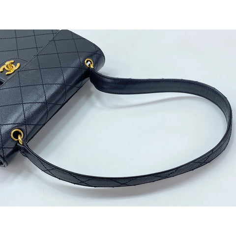 CHANEL Caviar skin Matelasse Shoulder Bag black WS31688