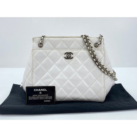 CHANEL 鱼子酱皮肤 Matrasse 单肩包 白色 WS31689