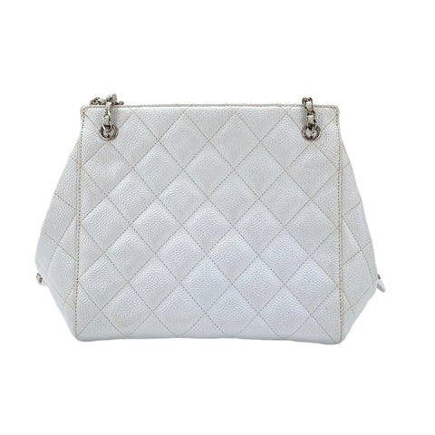 CHANEL Caviar Skin Matrasse Shoulder Bag white WS31689