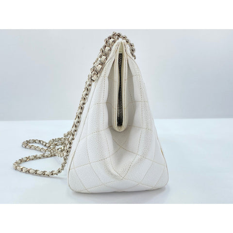 CHANEL 鱼子酱皮肤 Matrasse 单肩包 白色 WS31689