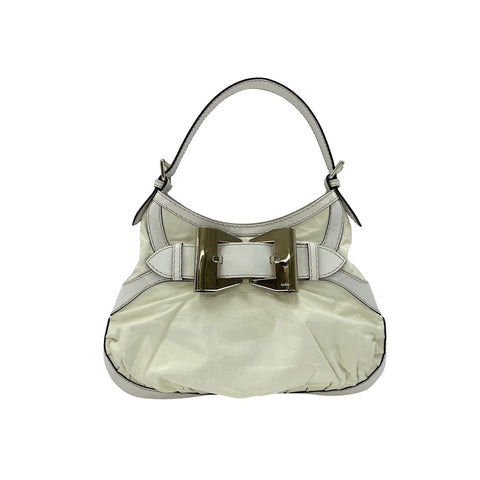 GUCCI Leather Queen Hobo Handbag white WS31690