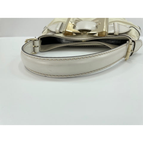 GUCCI Leather Queen Hobo Handbag white WS31690