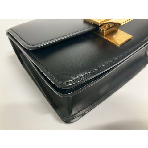 CELINE Classic box Shoulder Bag leather black WS31696