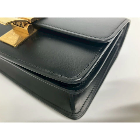 CELINE Classic box Shoulder Bag leather black WS31696