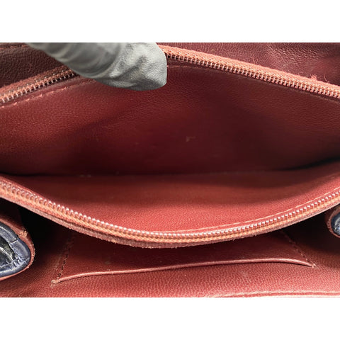 CHANEL Calfskin Matelassé Shoulder Bag Navy WS31698